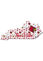 Louisville Cardinals 24 Inch Floral State Wall Art