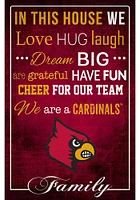Louisville Cardinals In This House 17x26 Sign - Red