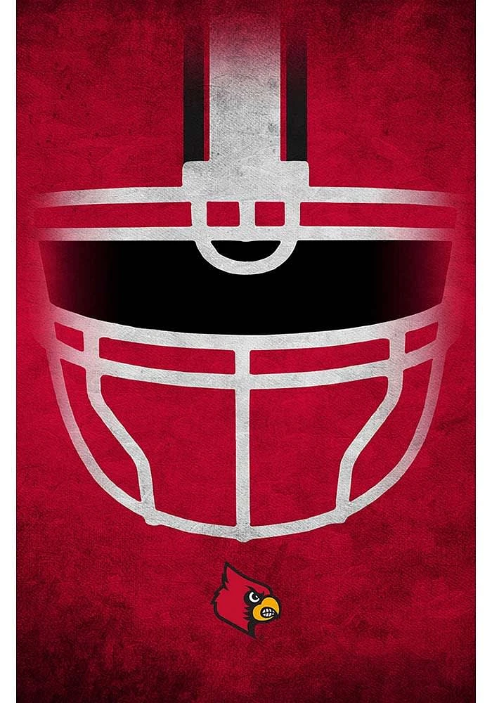 Louisville Cardinals Ghost Helmet 17x26 Sign - Red