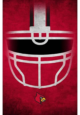 Louisville Cardinals Ghost Helmet 17x26 Sign - Red