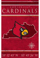 Louisville Cardinals Coordinates 17x26 Sign - Red