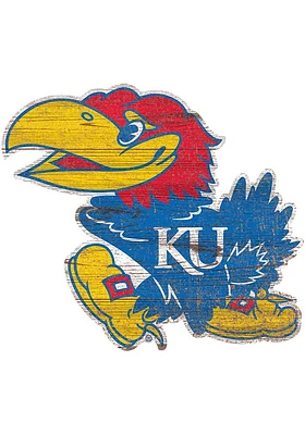 Kansas Jayhawks 8 In Dye Cut Logo Sign - Red