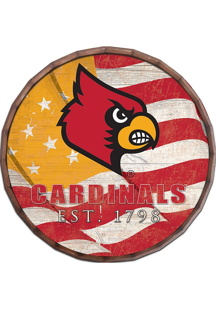 Louisville Cardinals Flag 24 Inch Barrel Top Sign - Red