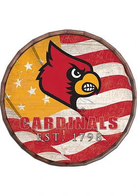Louisville Cardinals Flag 24 Inch Barrel Top Sign - Red