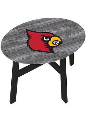 Louisville Cardinals Logo Heritage Side Red End Table