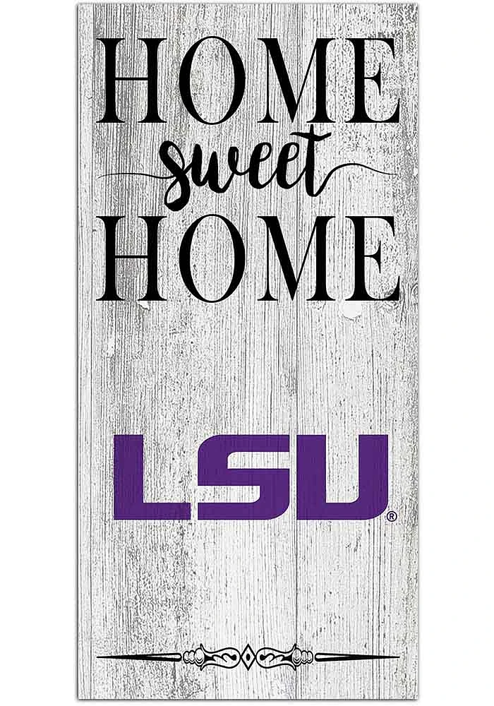 LSU Tigers Home Sweet Home Whitewashed Sign - Purple