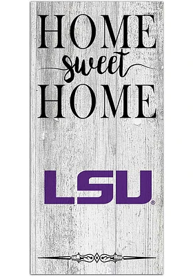 LSU Tigers Home Sweet Home Whitewashed Sign - Purple