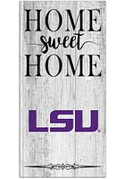 LSU Tigers Home Sweet Home Whitewashed Sign - Purple