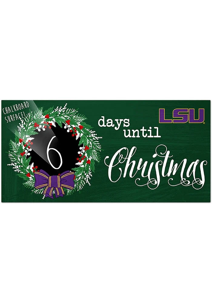 LSU Tigers Chalk Christmas Countdown Sign - Purple