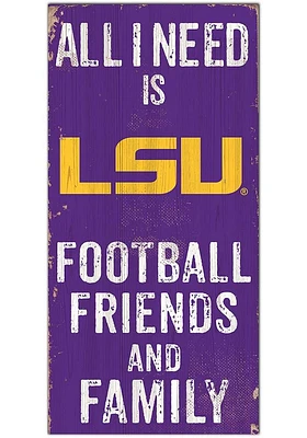 LSU Tigers Football Friends and Family Sign - Purple