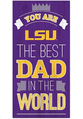 LSU Tigers Best Dad in the World Sign - Purple