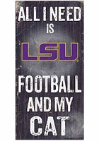LSU Tigers Football and My Cat Sign - Purple