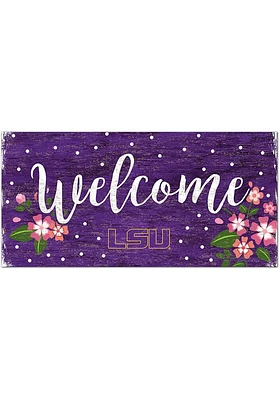 LSU Tigers Welcome Floral Sign - Purple