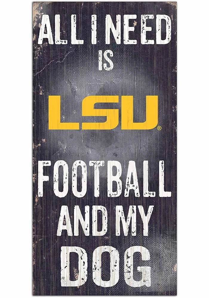 LSU Tigers Football and My Dog Sign - Purple