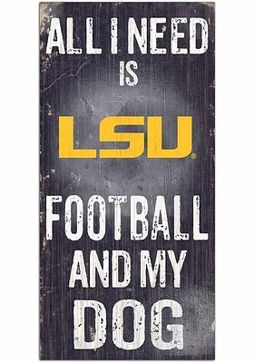 LSU Tigers Football and My Dog Sign - Purple