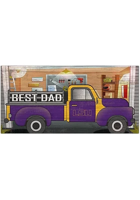 LSU Tigers Best Dad Truck Sign - Purple