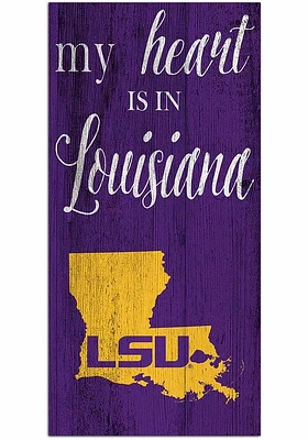 LSU Tigers My Heart State Sign - Purple