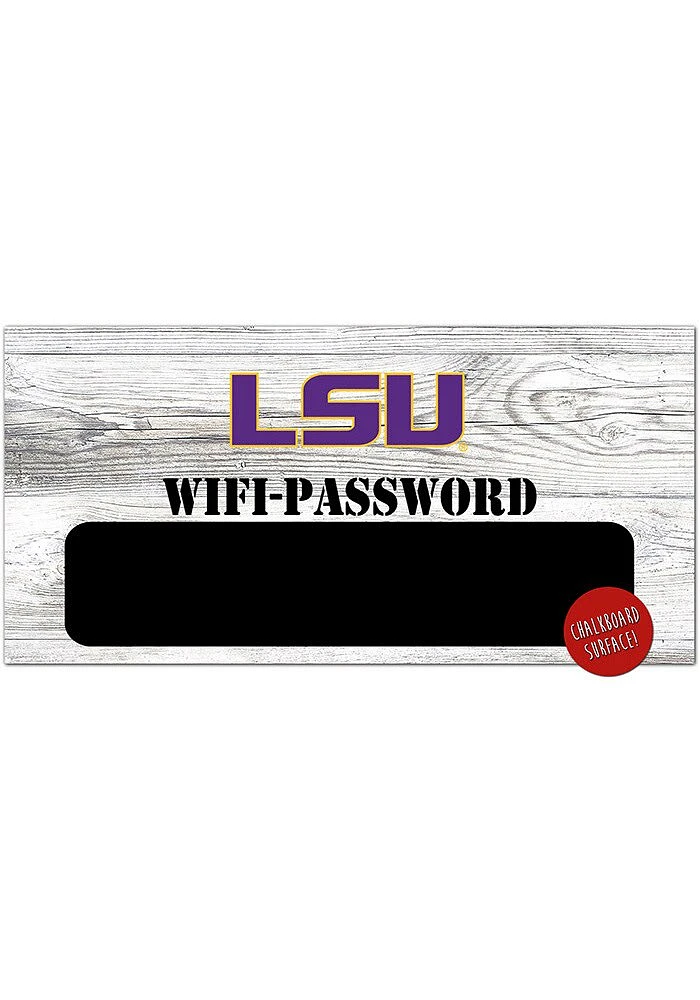 LSU Tigers Wifi Password 6x12 Sign - Purple