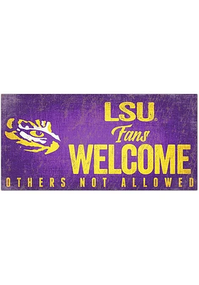 LSU Tigers Fans Welcome 6x12 Sign - Purple