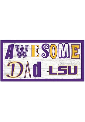 LSU Tigers Awesome Dad Sign - Purple
