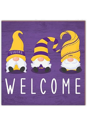 LSU Tigers Welcome Gnomes Sign - Purple