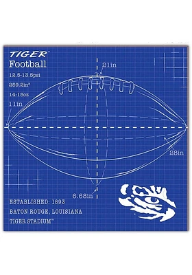 LSU Tigers Ball Blueprint Sign - Purple