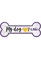 LSU Tigers Dog Bone 6x12 Sign - Purple
