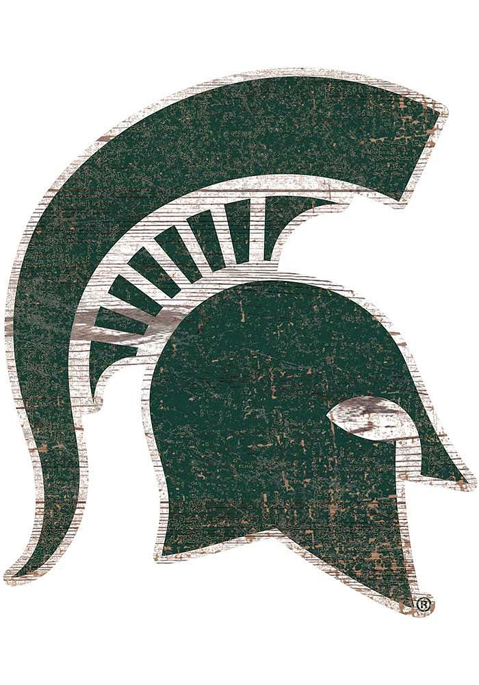 Michigan State Spartans 8 In Dye Cut Logo Sign - Green