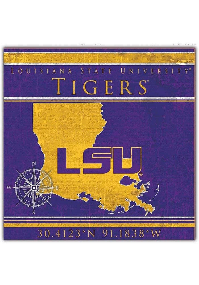 LSU Tigers Coordinates Sign - Purple