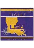 LSU Tigers Coordinates Sign - Purple