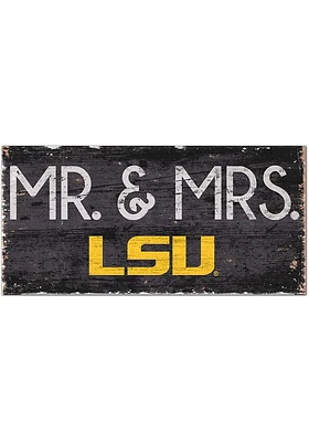 LSU Tigers Mr and Mrs Sign - Purple