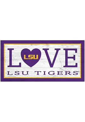 LSU Tigers Love 6x12 Sign - Purple