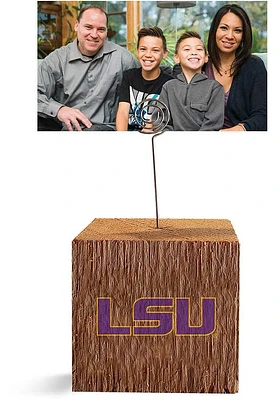 LSU Tigers Block Spiral Photo Holder Purple Desk Accessory