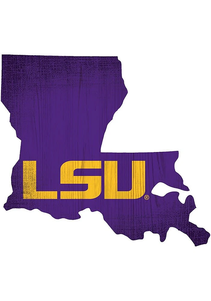 LSU Tigers State Cutout Sign - Purple