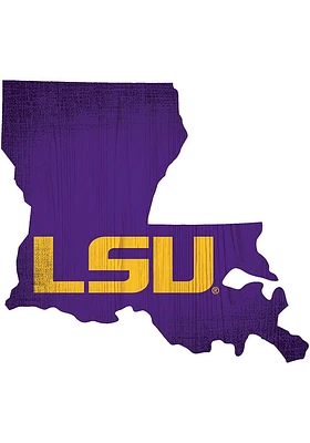 LSU Tigers State Cutout Sign - Purple