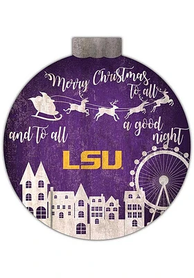 LSU Tigers Christmas Village Sign - Purple
