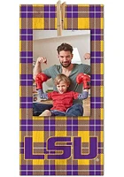 LSU Tigers Plaid Clothespin Sign - Purple