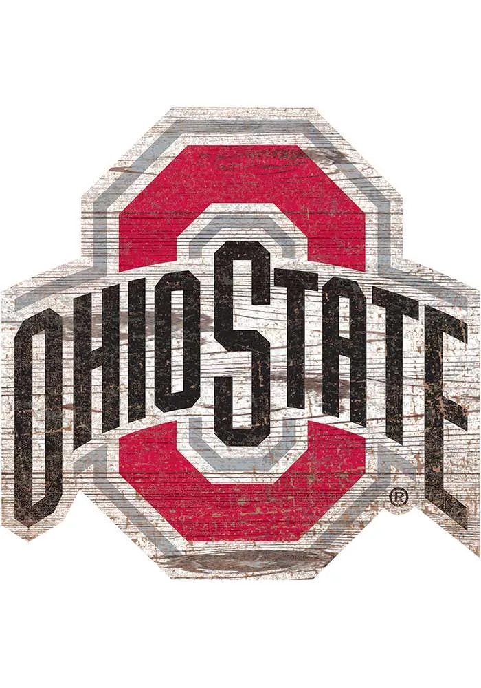 Ohio State Buckeyes 8 In Dye Cut Logo Sign - Red