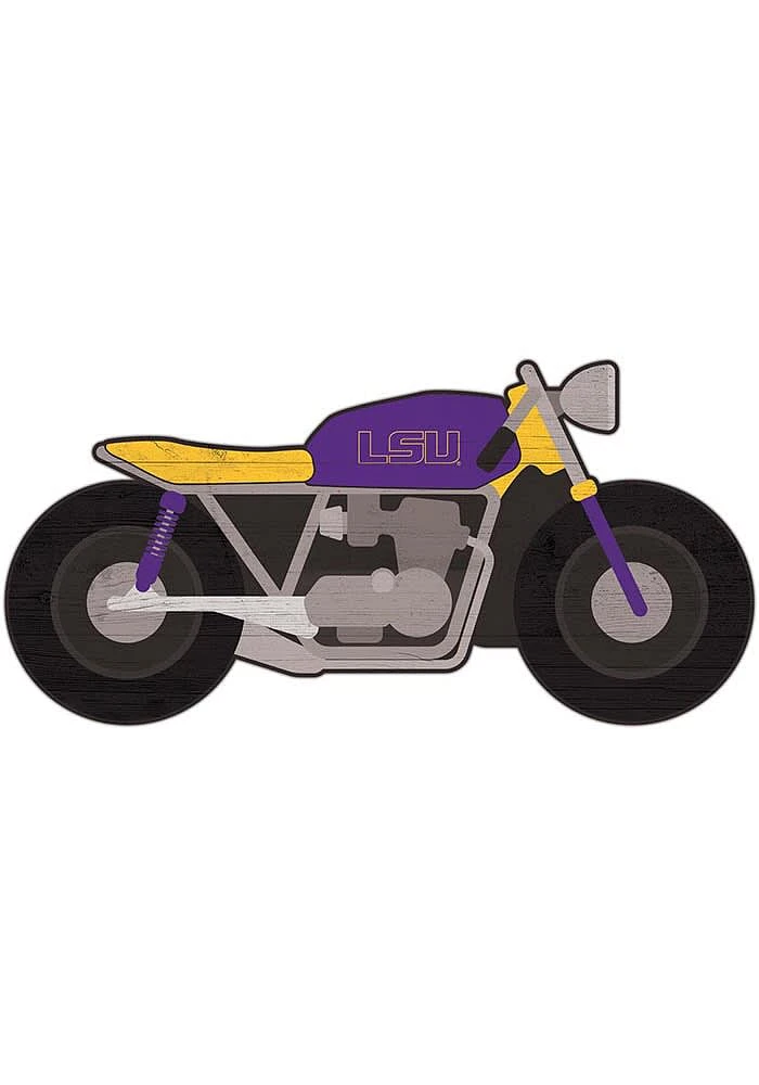 LSU Tigers Motorcycle Cutout Sign - Purple