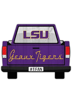 LSU Tigers Truck Back Cutout Sign - Purple