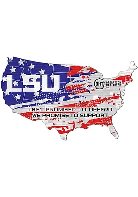 LSU Tigers OHT USA Shape Cutout Sign - Purple
