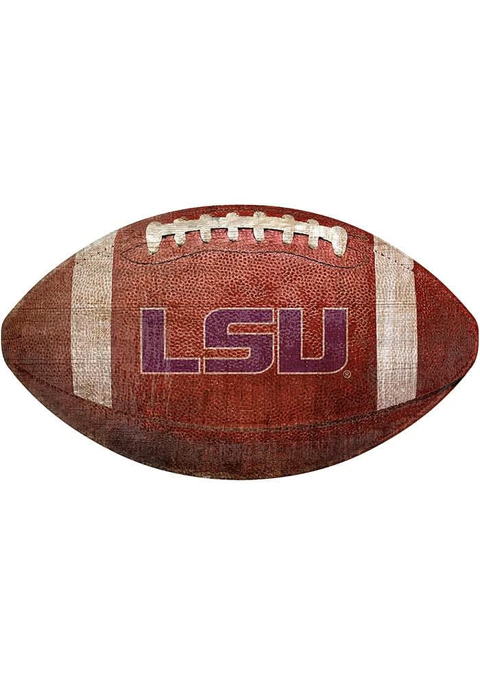 LSU Tigers Baseball Shaped Sign - Purple