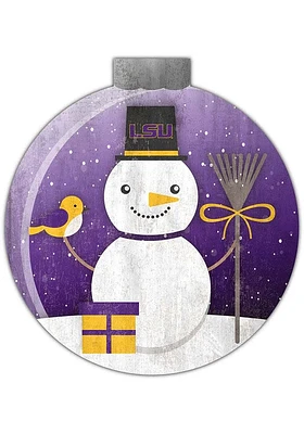 LSU Tigers Snowglobe 12 Inch Sign - Purple