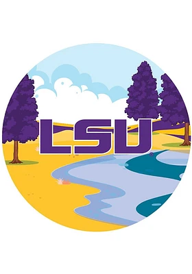 LSU Tigers Landscape Circle Sign - Purple
