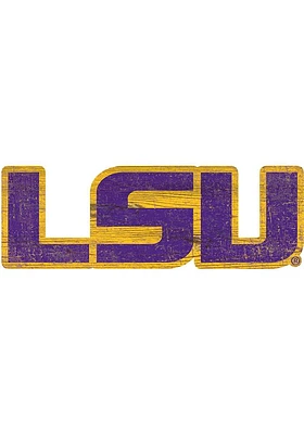 LSU Tigers Team Logo 8 Inch Cutout Sign - Purple