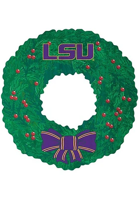 LSU Tigers Team Wreath 16 Inch Sign - Purple