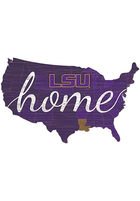 LSU Tigers USA Shape Cutout Sign - Purple
