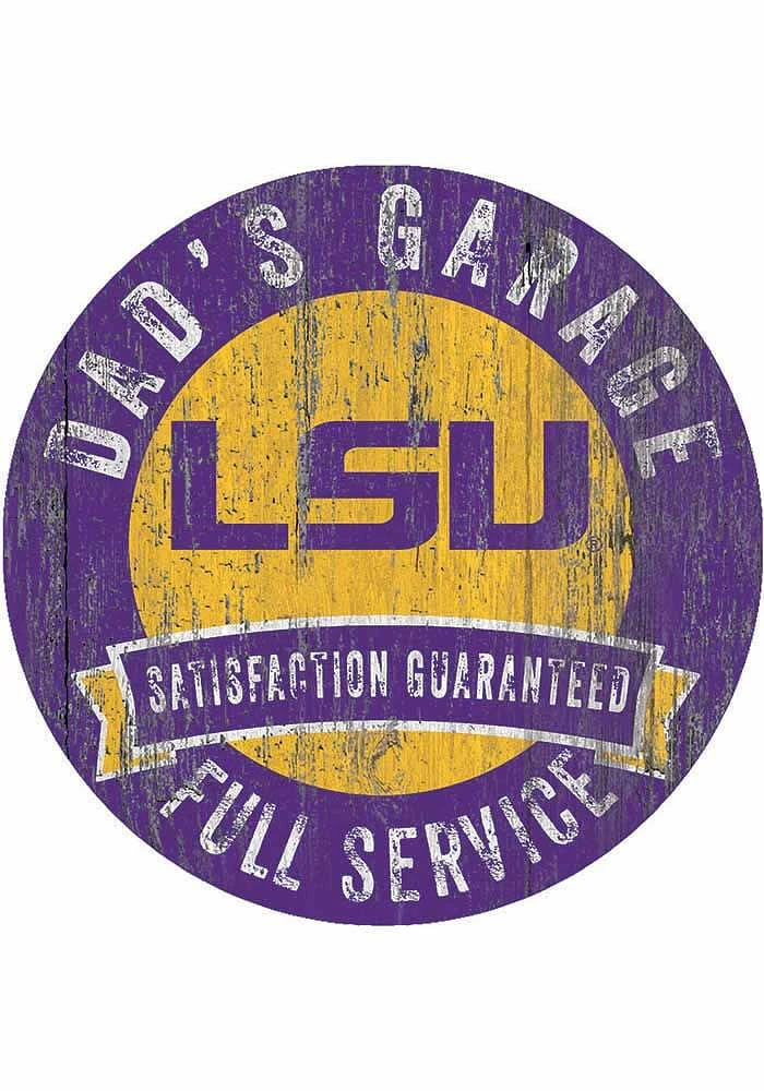 LSU Tigers Dads Garage Sign - Purple