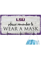 LSU Tigers Please Wear Your Mask Sign - Purple