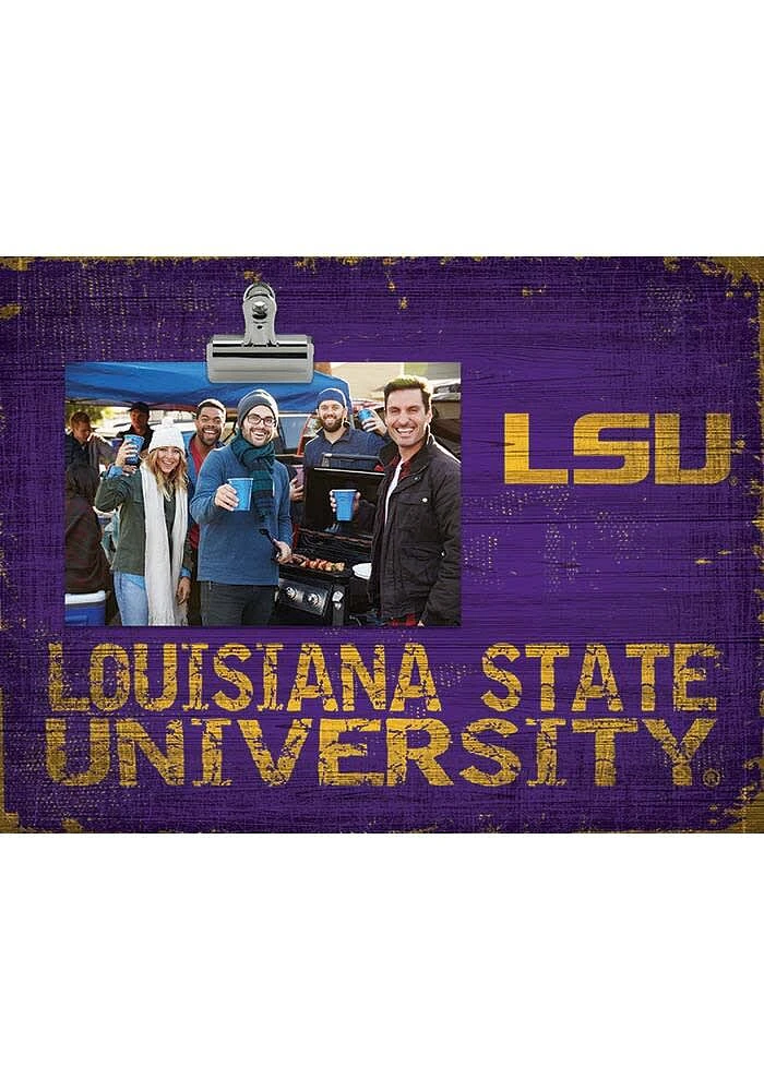 LSU Tigers Team Clip Picture Frame - Purple